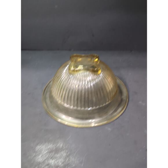 Federal Glass Amber Yellow Ribbed Mixing Bowl, 7.5" Nested Bowl, Vtg Kitchenware - Picture 3 of 8
